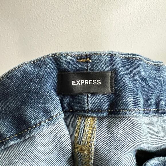 Express Straight Ankle High Rise Jeans Women's L 12/14/16 Ultra Hyper Stretch - Picture 5 of 7